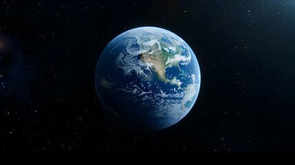 Pixelated Earth Floating In Deep Space With Stars And Galaxy Background