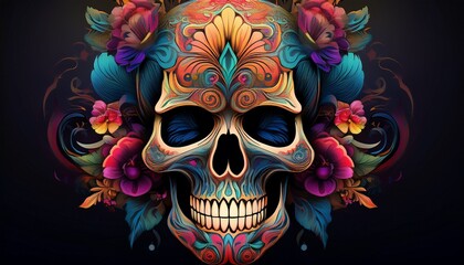 skull in the form of heart