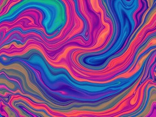 Obraz premium Vibrant, multicolored fluid waves on a thick, swirling background, splash effects, colorful waves, abstract textures