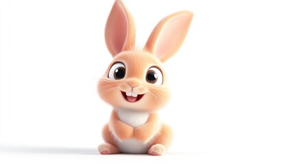 Obraz premium Cute cartoon bunny sitting