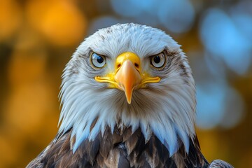 Naklejka premium Majestic Bald Eagle Close-Up Portrait
