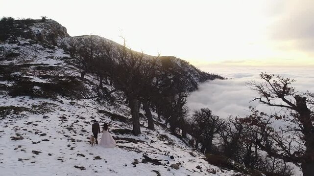 snow covered mountains