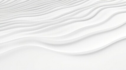 Fototapeta premium Wavy grey lines undulating across a pristine white expanse, calming effect, smooth surface, soft curves