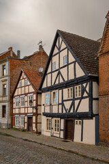Denkmalgeschützte alte Fachwerkhäuser in der Altstadt von Havelberg