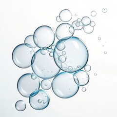 Abstract Cluster of Bubbles Close-up Macro Photography of Liquid Spheres, Clean Background, Floating, Texture Bubbles, Macro photography