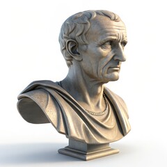 Obraz premium 3D Rendered Marble Bust Classical Portrait Sculpture, 3D Modeling, Ancient Rome, Sculpture, Art Rome, Bust