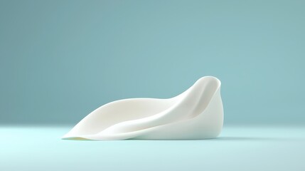 Abstract white form on light teal