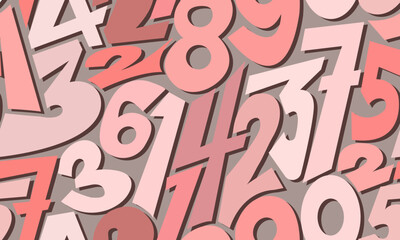 Modern Number Pattern in Coral Tones