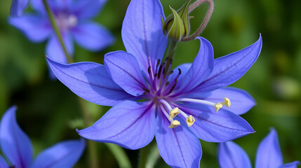 Blue Columbine (Aquilegia coerulea). Flower Closeup