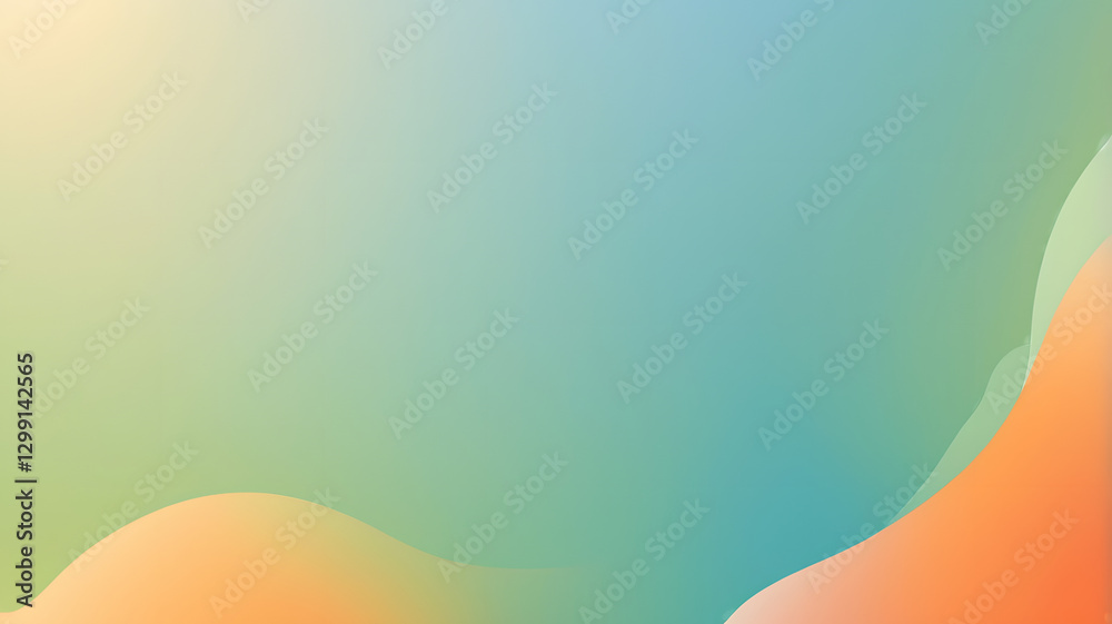 Poster abstract waves: a soft gradient background with overlapping waves of vibrant color, creating a sooth