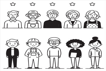 Minimalist Man Line Icons Collection