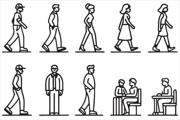 Minimalist Man Line Icons Collection