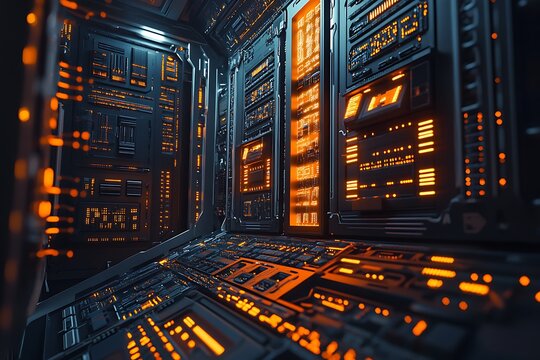Futuristic server room technology design