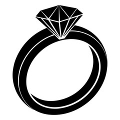 Birthstone Ring silhouette vector