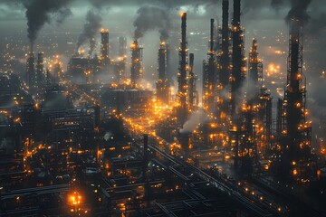 Fototapeta premium oil refinery at night