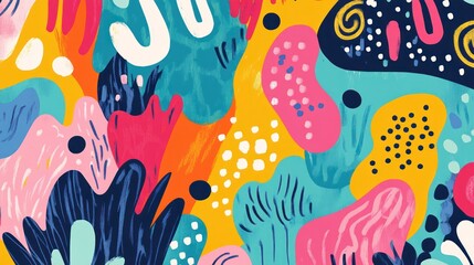 Fototapeta premium Vibrant abstract shapes pattern background