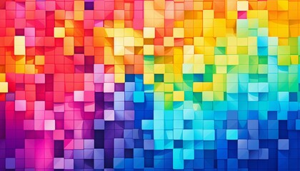Colorful pixel square background geometric mosaic texture.
