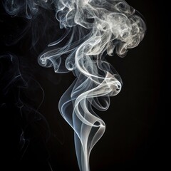 Obraz premium Abstract Smoke Swirls Black Background, Grayscale Composition, Fluid Concept, Smoke Photography smoke art, abstract photography