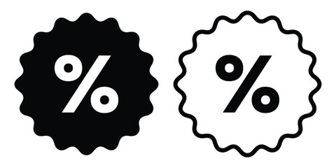 Percentage icon set vector on white background 