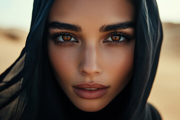 Naklejka premium Middle Eastern Arab beauty close-up