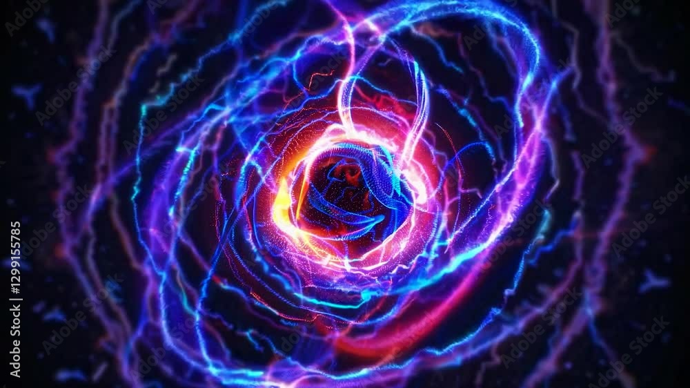 Poster colorful abstract energy vortex swirling in a dynamic and mesmerizing display, creating a captivatin