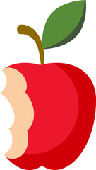 Bitten Red Apple Illustration