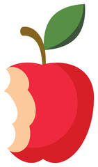 Bitten Red Apple Illustration  sticker,