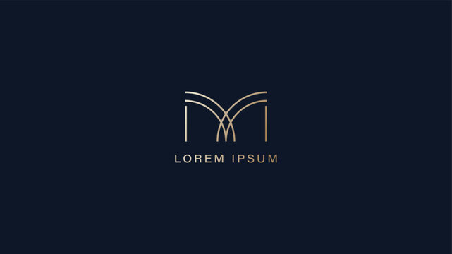 letter mV logo design, line mv letter mark mv logo design