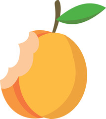 Illustration of a Peach with a Bite Taken