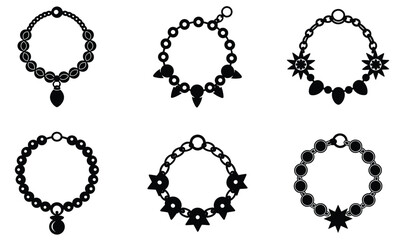 Obraz premium Charm Bracelet silhouette vector