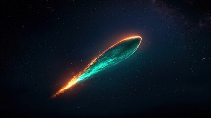 Obraz premium Comet Flight Through Cosmic Space
