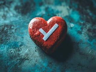 Fototapeta premium Heart Check Mark