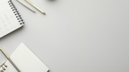 Organized desk supplies, planning tools