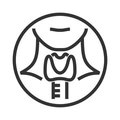 Thyroid gland screening - icon in bold line