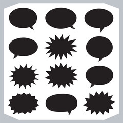 Hand Drawn Speech Bubble Set Outline Doodle Collection