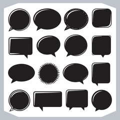 Hand Drawn Speech Bubble Set Outline Doodle Collection
