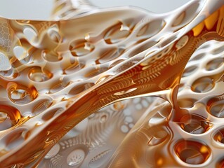 Gilded Lattice, An Intricate Honeycomb Structure with a Metallic Sheen