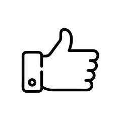 Obraz premium Thumbs up flat vector icon, approval and social media like
