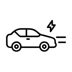 Electric vehicle flat vector icon, renewable energy and sustainable mobility