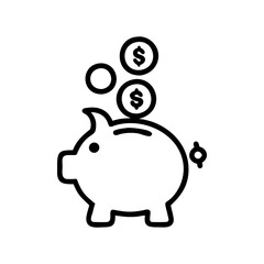 Piggy bank flat vector icon, savings and financial investment