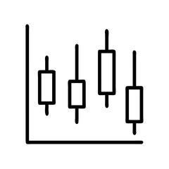 Obraz premium Candlestick chart flat vector icon, financial trading and market analysis