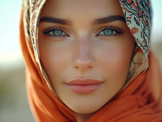 Middle Eastern Arab beauty close-up