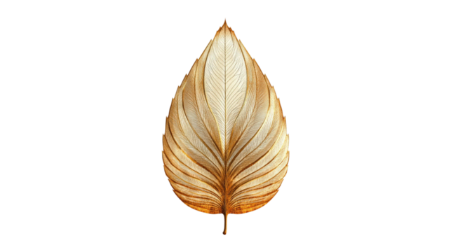 Golden Leaf Elegant Nature Design Artwork,