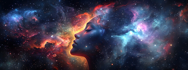Obraz premium An amazing blue and purple galaxy with stars and nebulae 
