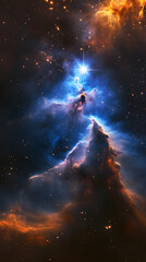 Fototapeta premium An amazing blue and purple galaxy with stars and nebulae 