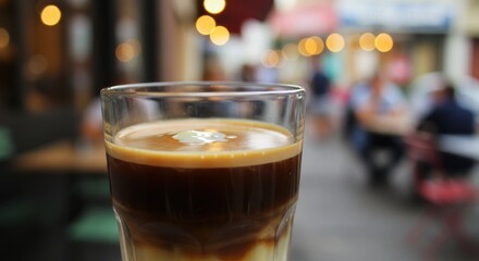 Coffee Break in a Bustling City Street