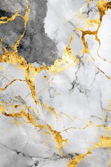 Obraz premium Elegant white marble texture with gold veins and abstract black details in a luxurious modern design