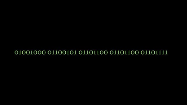 Hello World to Binary Code