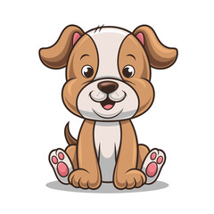 Obraz premium Cute Cartoon Puppy Illustration for Kids and Animal Themes Vector Art