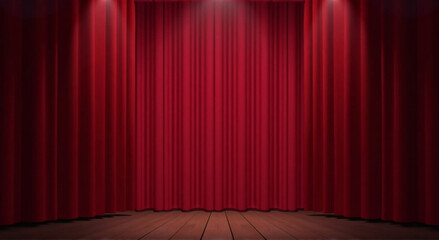 red stage curtains